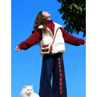 小个子90白鸭绒无袖羽绒马甲女冬季新款简约百搭学生外穿坎肩外套