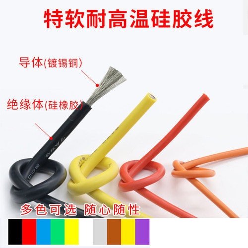 特软硅胶线13awg 耐高温2.5平方软电线 0.08mm超微航模导线连接线