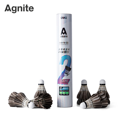 安格耐特羽毛球黑鹅毛耐打高性价比室内室外训练球12只装羽毛球