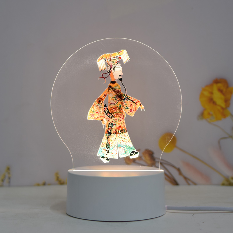 皮影中式纪念礼品充电创意周边3d床头发光台灯小夜灯生日礼物摆件