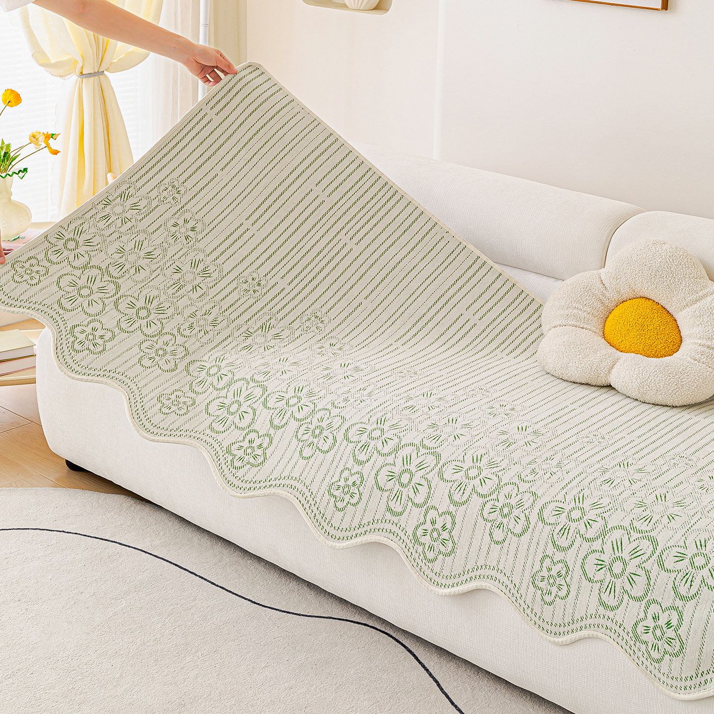 直排简约沙发垫四季通用2025新款单片固定防滑防猫抓客厅沙发盖布,居家布艺,沙发垫,淘宝优惠券,粉丝福利购,淘宝优惠卷