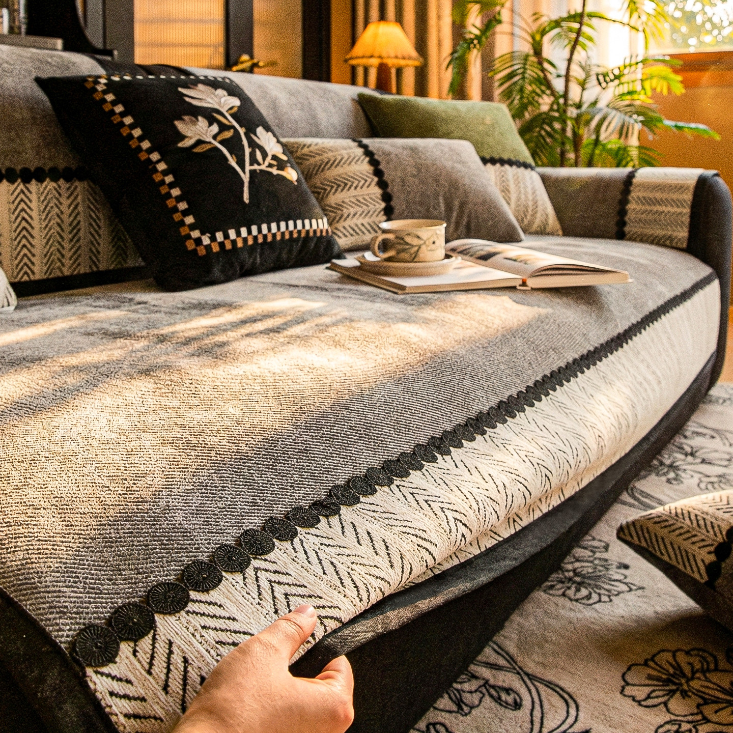 雪尼尔沙发垫四季通用2026新款轻奢高级感固定防滑皮沙发坐垫盖布,居家布艺,沙发垫,淘宝优惠券,粉丝福利购,淘宝优惠卷