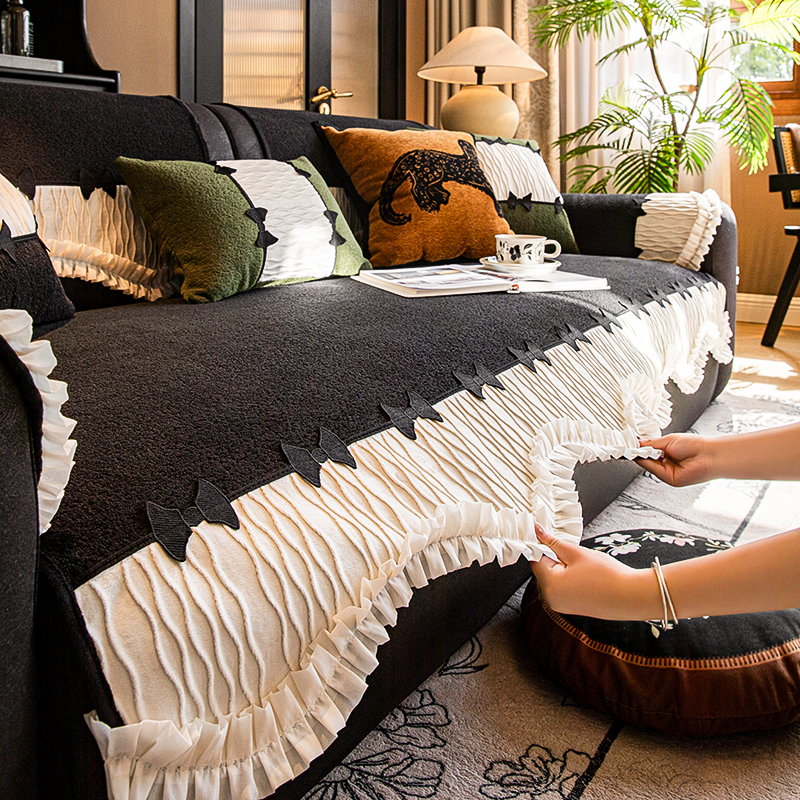 法式复古高级感皮沙发坐垫一片式