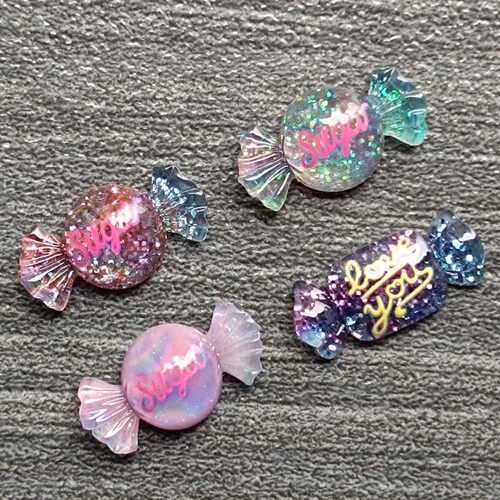 洞洞鞋配饰幻彩水晶糖果鞋花