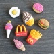 可爱美食麦当劳食物 crocs洞洞鞋 花 扣DIY配饰鞋 薯条冰淇淋汉堡 鞋