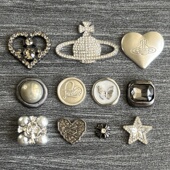 diy鞋 crocs洞洞鞋 花配饰星球 扣 卡洛驰金属质感暗黑高级感土星鞋