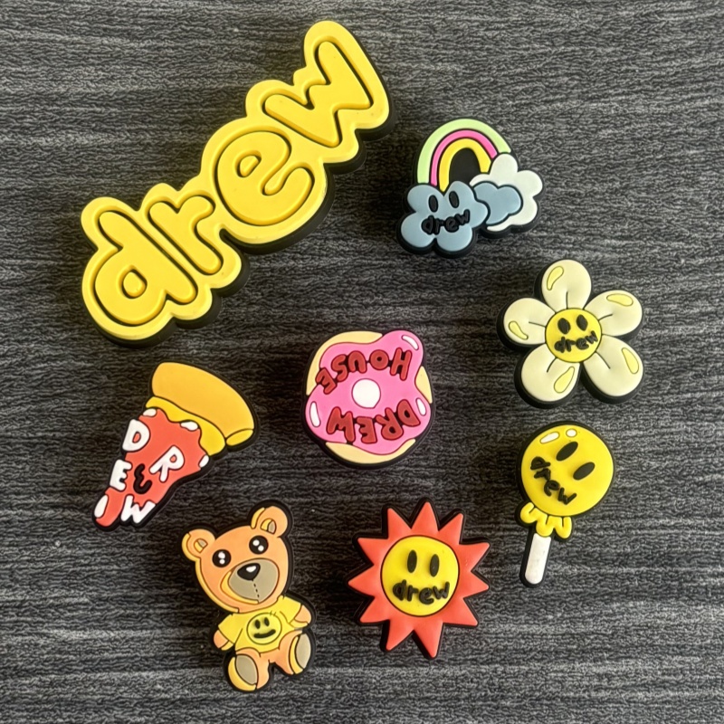 比伯熊drew洞洞鞋鞋花