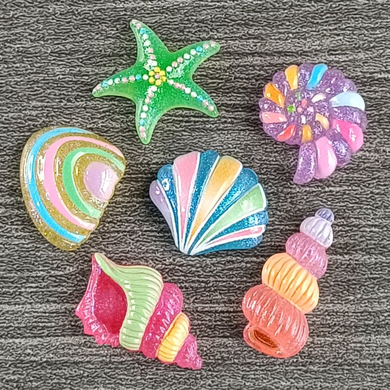 DIY炫彩海洋生物鞋花Crocs洞洞鞋配饰智必星卡骆驰装饰扣海星鞋扣