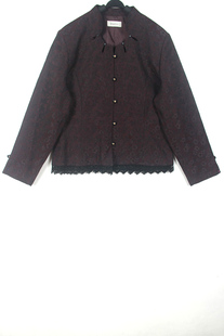 秋冬装孤品复古日本中古着vintage中国风绛色梅花蕾丝新中式西装