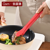 厚皮橙同款 翘头硅胶夹子食品级耐高温炒菜夹厨房煎牛排烤肉食物夹
