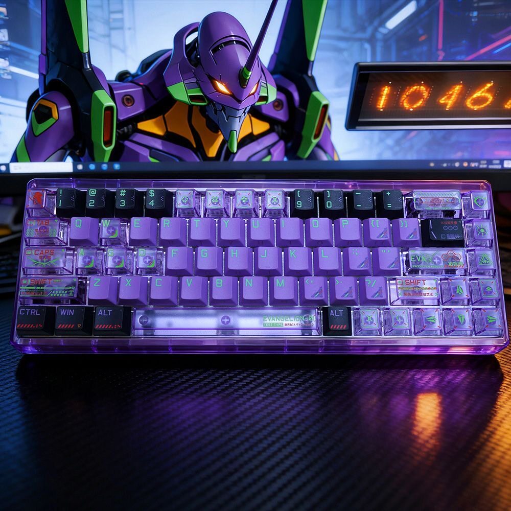 初号机EVA键帽原厂侧刻透光PC适磁轴机械键盘ev63小蜜蜂wooting