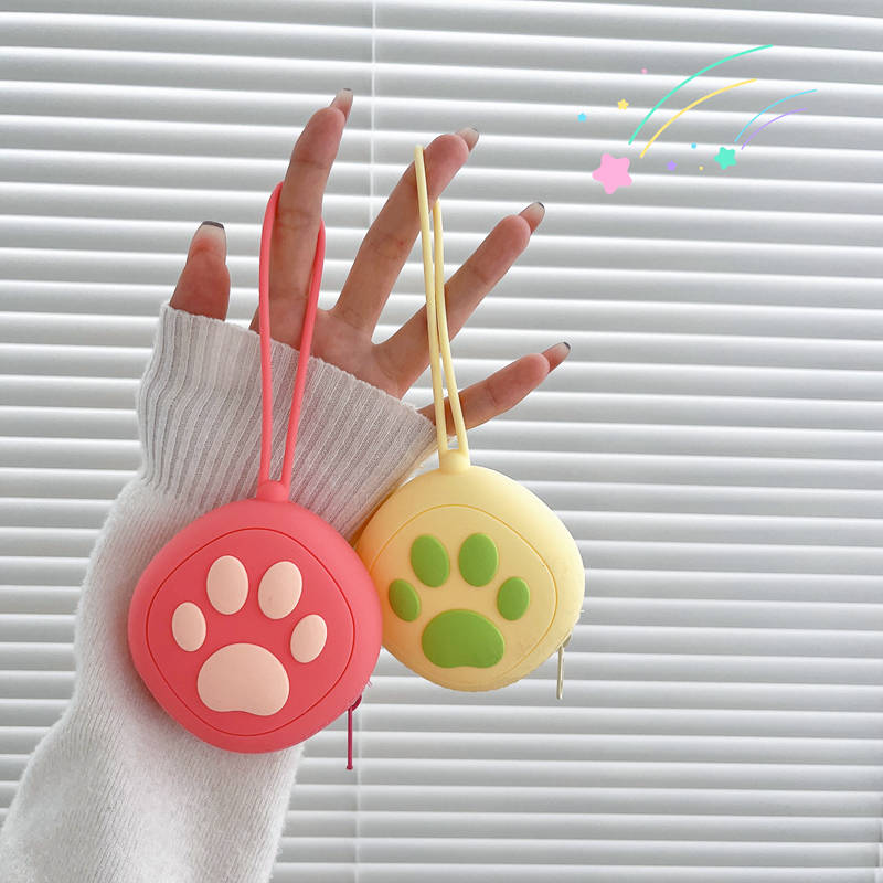 可爱猫爪硅胶手腕绳收纳包
