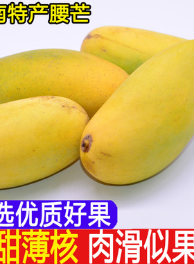 正宗海南象牙芒腰芒果5斤整箱 应季新鲜水果现摘薄青皮小芒果包邮