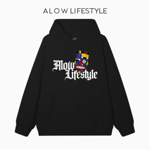 2025秋冬爆款 LIFESTYLE生活系列 ALOW 印花连帽卫衣外套 正品