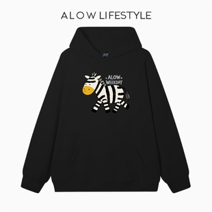 2025秋冬爆款 LIFESTYLE生活系列 ALOW 印花连帽卫衣外套 正品
