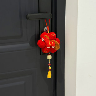 可爱小马新年装饰门把手挂件2026春节过年氛围布置马年乔迁新居