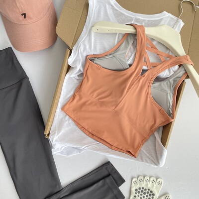 裸感固定罩杯瑜伽服上衣健身美背速干运动瑜伽背心1246