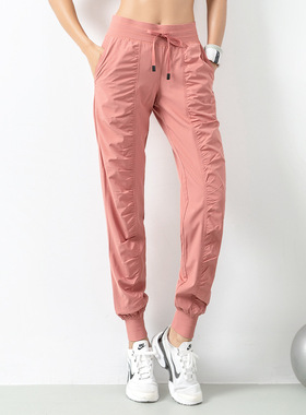 透气宽松运动裤显瘦跑步训练瑜伽健身裤九分卫裤984