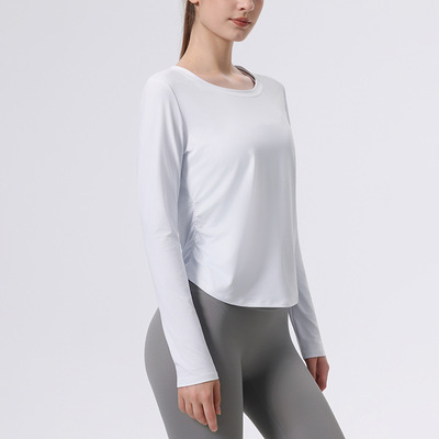 修身专业运动健身上衣跑步训练普拉提长袖瑜伽服罩衫1438