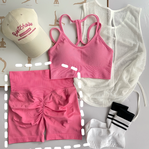 （不参与买赠）高腰运动收腹骑行紧身裤蜜桃臀瑜伽三分短裤657