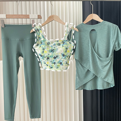 油画印花文胸瑜伽上衣运动健身高级感瑜伽服背心1299
