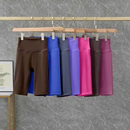 运动短裤女跑步瑜伽外穿骑行健身高腰提臀紧身五分裤1353