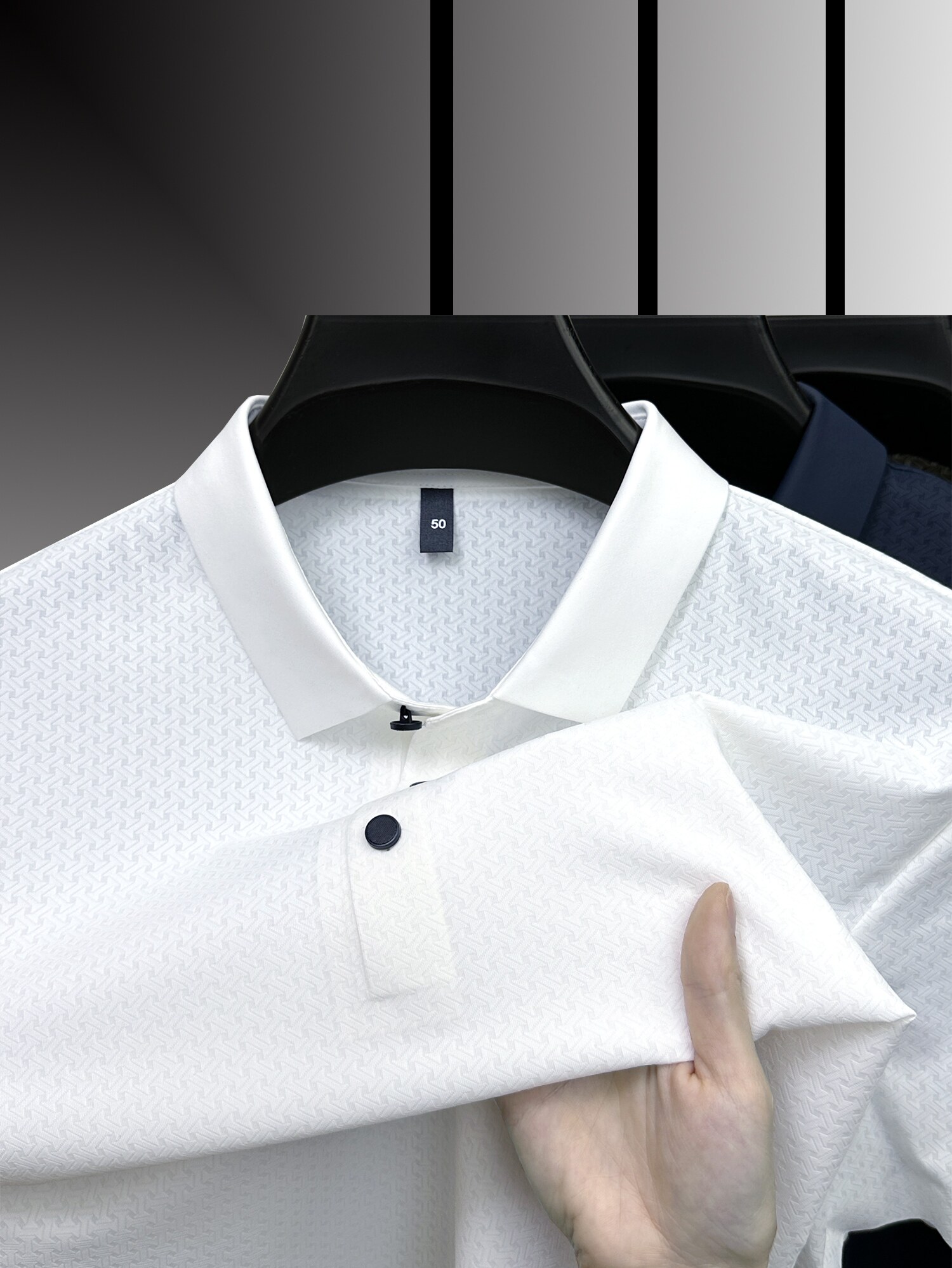 ZERODEGREENORTH 신제품 출시 밑단 슬릿 티셔츠 반팔 아이스 실크 쿨 폴로 셔츠 캐주얼 남성