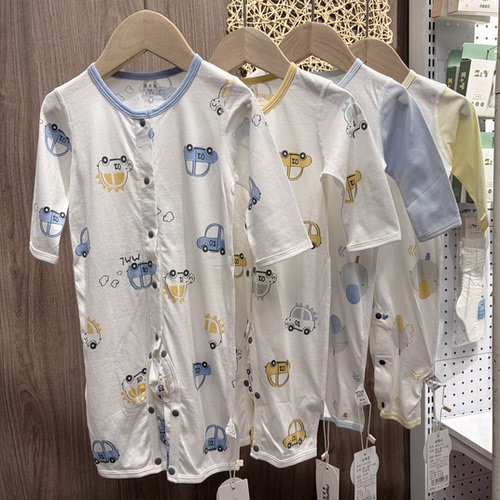 （49两件）木木乐婴儿连体衣夏季纯棉薄款宝宝长袖爬服男童空调服