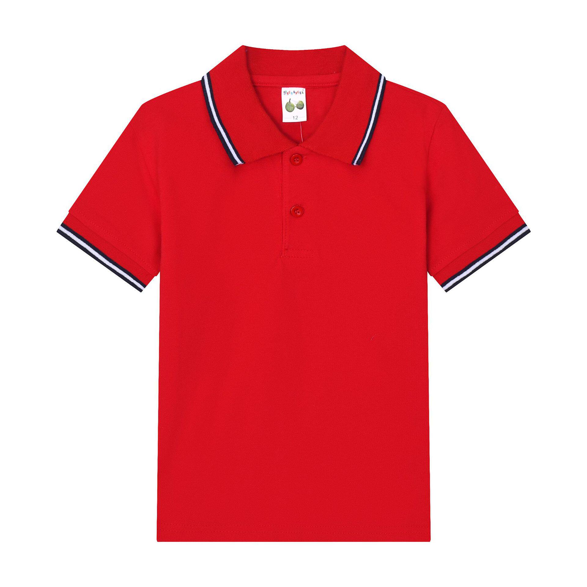 儿童白色夏装polo衫园服