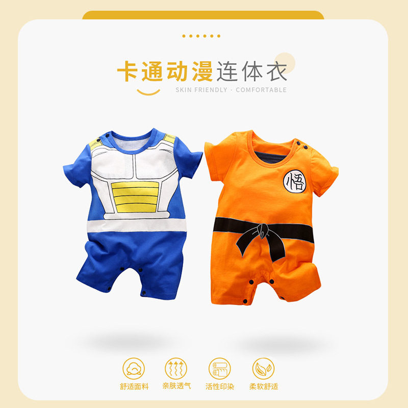 夏季短袖棉A类动漫哈衣爬服
