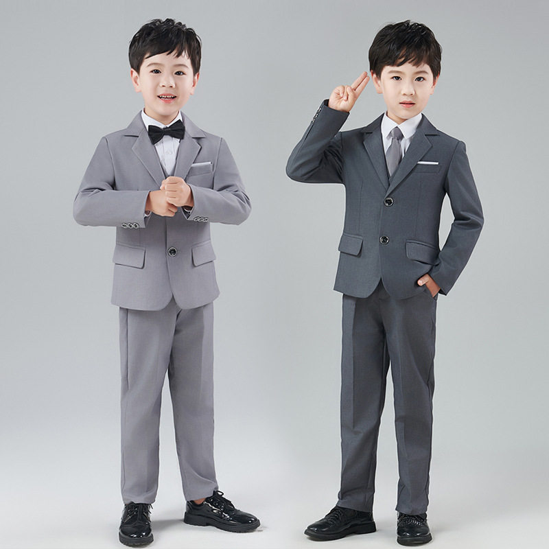 儿童西装套装花童小男孩钢琴演出礼服中大童帅气英伦外套男童西服