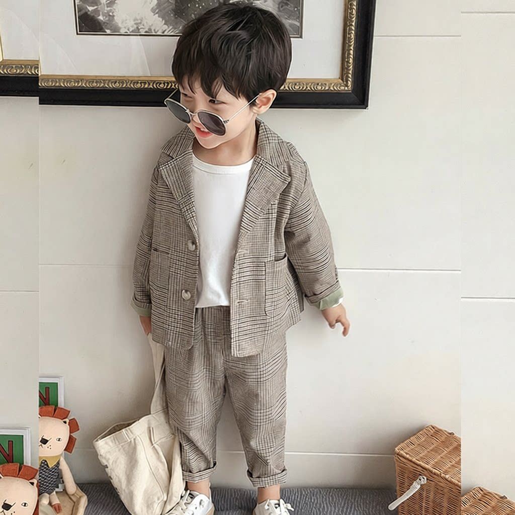 童装男童休闲西装宝宝春秋装小西服帅气花童主持礼服英伦两件套潮