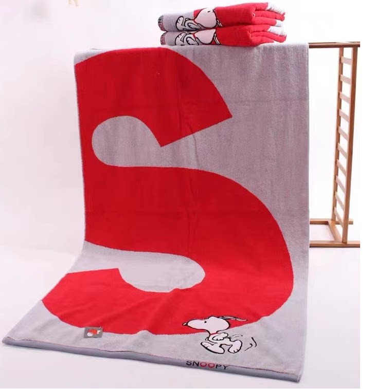 促销金号史努比大红S浴巾纯棉加厚吸水专柜正版现货SN3026H热销