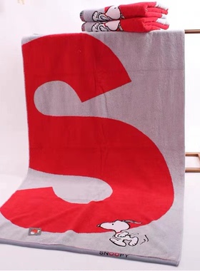 促销金号史努比大红S浴巾纯棉加厚吸水专柜正版现货SN3026H热销
