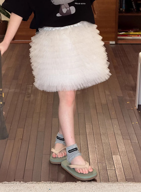 2026新款蛋糕纱裙半身裙蛋糕裙B类公主棉洋气裙子儿童韩版半身裙