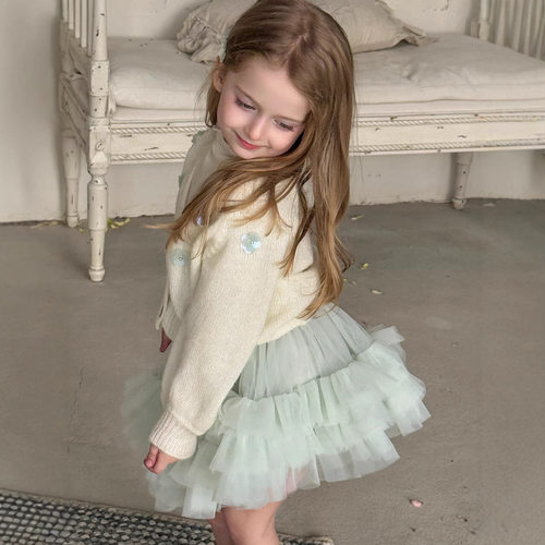 2025春夏新款童装韩版女童蓬蓬裙韩系儿童网纱裙子洋气休闲半身裙