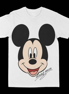 米老鼠米奇米妮唐老鸭黛西高飞圆领短袖白色美式潮流高街印花T恤