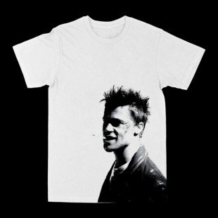 布拉德皮特搏击俱乐部男生正肩男生穿搭上衣印花涂鸦风短袖T恤