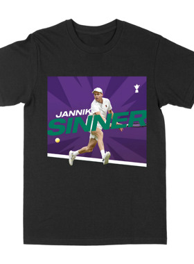 2025新款美式复古vintage潮流高街印花T恤网球手辛纳Sinner