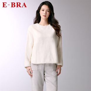 安莉芳旗下E-BRA年秋冬款圆领长袖加厚睡衣女士可外穿家居服套装