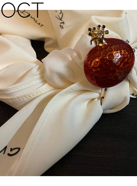 noct夜光虫红色镀金石榴女款复古珐琅vintage丝巾胸针圣诞新年