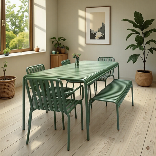 现代户外长条椅阳台餐厅洽谈桌椅