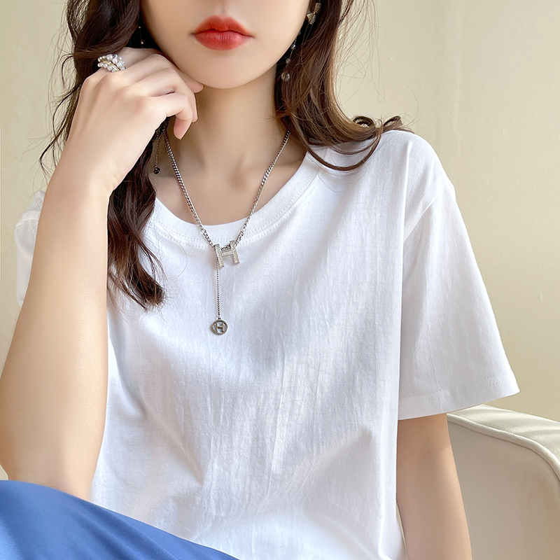短袖简约常规百搭纯棉女