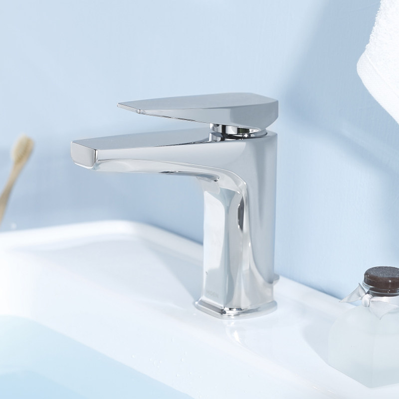 摩恩台盆水龙头卫生间洗手洗脸盆台下盆面盆冷热水龙头全铜68121