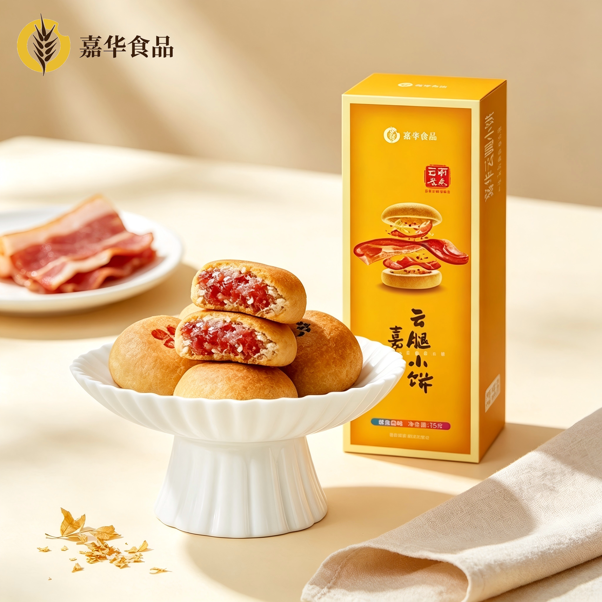 【天猫U先】嘉华云腿小饼云腿迷你火腿饼云南特产糕点心零食美食