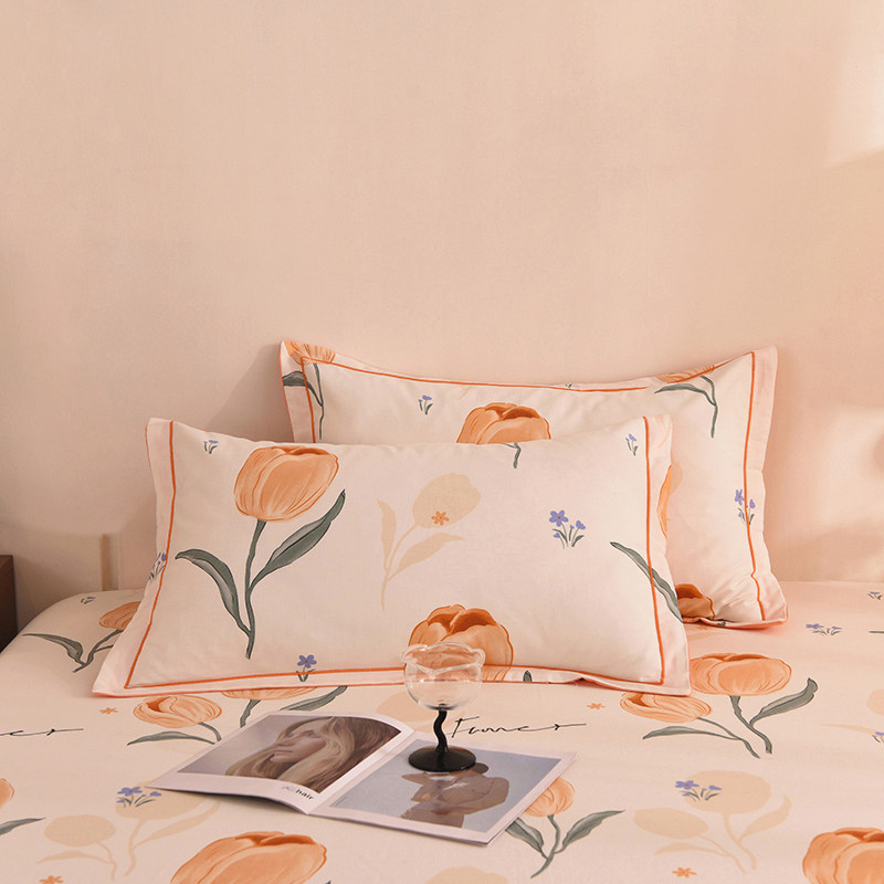 100%全棉磨毛枕套加厚一对装