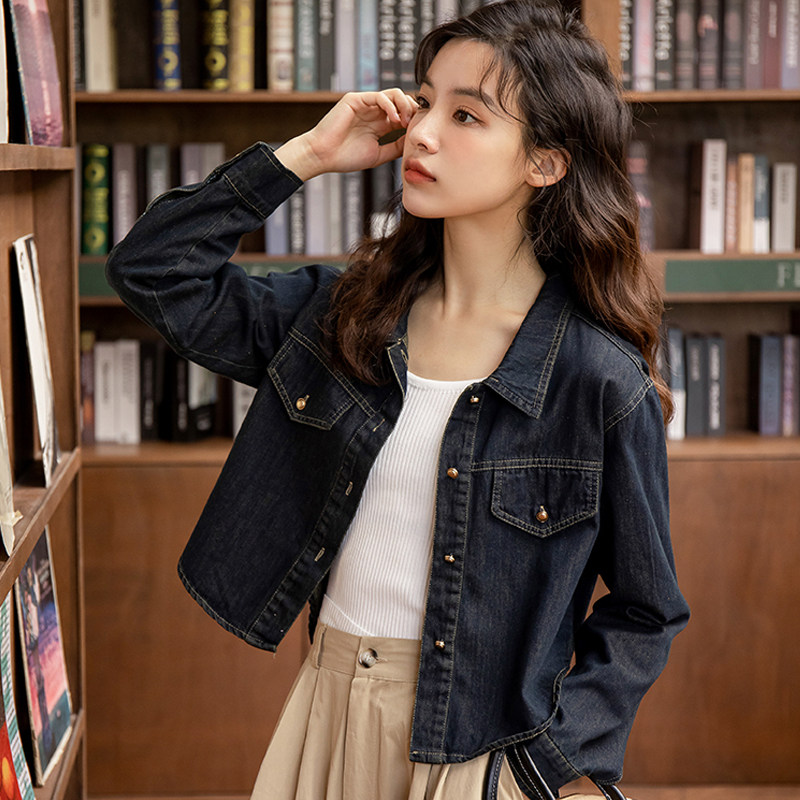 春秋新款薄牛仔外套女短款小个子图片
