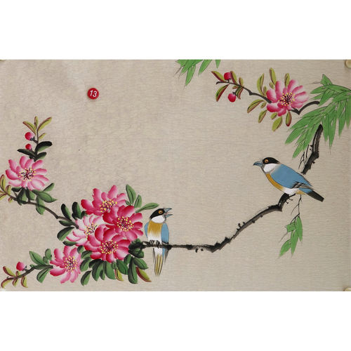 四尺三开手绘小写意梅花桃花玉兰花国画花鸟客厅挂画特价HC561913