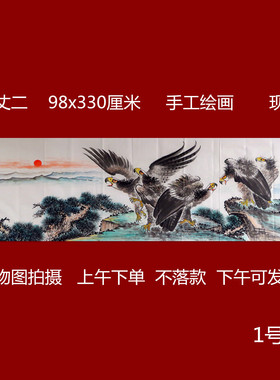 宝墨轩小丈二花鸟画老鹰国画大展宏图无框客厅装饰挂画HF1030301