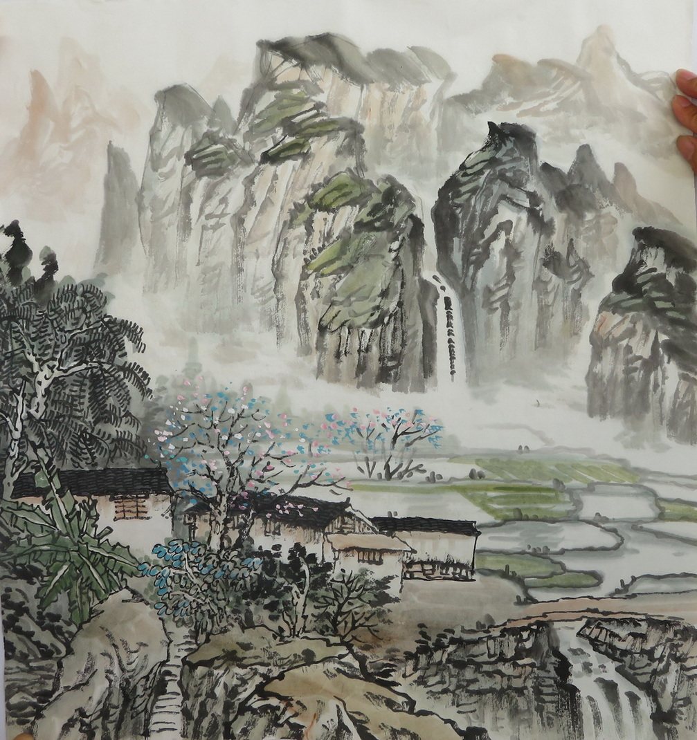 宝墨轩三尺斗方水墨山水国画字画客厅装饰挂画特价hx10715081-100